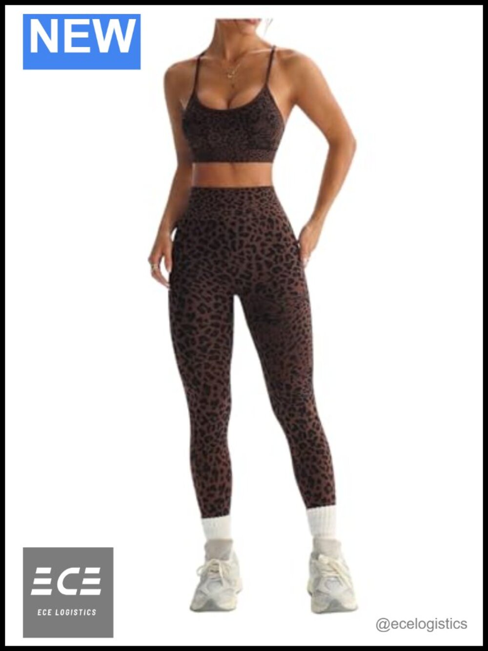 SHENHE Women's 2 Piece Seamless Leopard Workout Set Sports Bra & Leggings